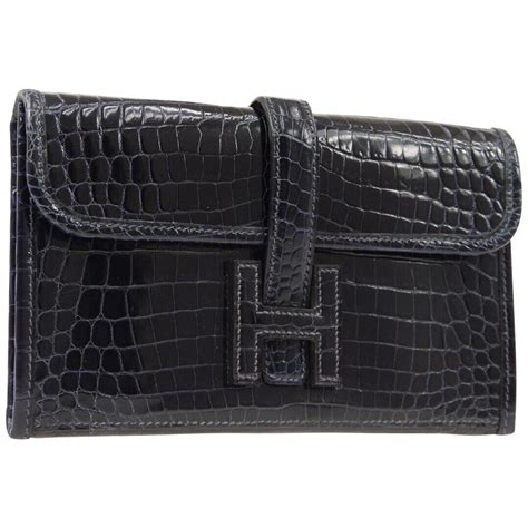 hermes black crocodile clutch poshmark|hermes leather clutch.